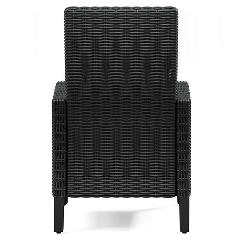 Beachcroft Black/Light Gray Outdoor Arm Chair with Cushion by Ashley at Eve Furniture