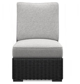 Beachcroft Black/Light Gray Outdoor Armless Chair by Ashley at Eve Furniture