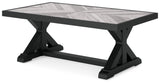 Beachcroft Black/Light Gray Outdoor Coffee Table by Ashley at Eve Furniture