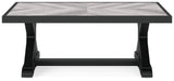 Beachcroft Black/Light Gray Outdoor Coffee Table by Ashley at Eve Furniture