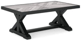 Beachcroft Black/Light Gray Outdoor Coffee Table by Ashley at Eve Furniture