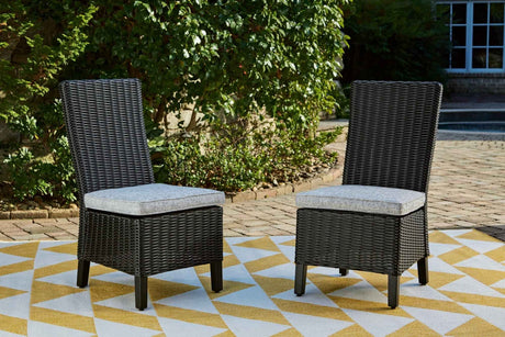 Beachcroft Black/Light Gray Outdoor Dining Table and 4 Chairs by Ashley at Eve Furniture