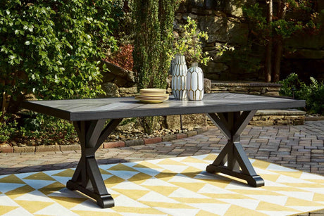 Beachcroft Black/Light Gray Outdoor Dining Table and 4 Chairs by Ashley at Eve Furniture