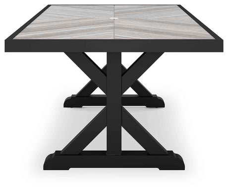 Beachcroft Black/Light Gray Outdoor Dining Table and 4 Chairs by Ashley at Eve Furniture