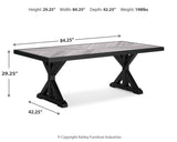 Beachcroft Black/Light Gray Outdoor Dining Table and 4 Chairs by Ashley at Eve Furniture