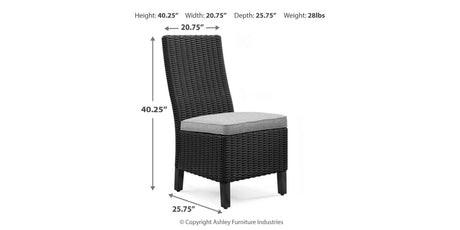 Beachcroft Black/Light Gray Outdoor Dining Table and 4 Chairs by Ashley at Eve Furniture