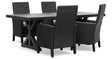Beachcroft Black/Light Gray Outdoor Dining Table and 4 Chairs by Ashley at Eve Furniture