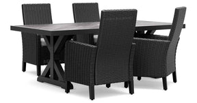 Beachcroft Black/Light Gray Outdoor Dining Table and 4 Chairs by Ashley at Eve Furniture