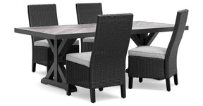 Beachcroft Black/Light Gray Outdoor Dining Table and 4 Chairs by Ashley at Eve Furniture