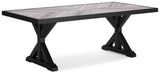 Beachcroft Black/Light Gray Outdoor Dining Table and 6 Chairs by Ashley at Eve Furniture