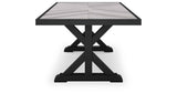 Beachcroft Black/Light Gray Outdoor Dining Table and 6 Chairs by Ashley at Eve Furniture