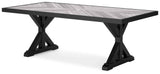 Beachcroft Black/Light Gray Outdoor Dining Table and 6 Chairs by Ashley at Eve Furniture