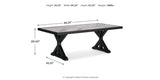 Beachcroft Black/Light Gray Outdoor Dining Table and 6 Chairs by Ashley at Eve Furniture