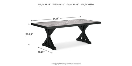 Beachcroft Black/Light Gray Outdoor Dining Table and 6 Chairs by Ashley at Eve Furniture