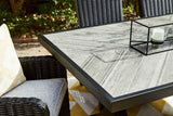 Beachcroft Black/Light Gray Outdoor Dining Table and 6 Chairs by Ashley at Eve Furniture