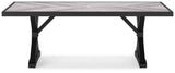 Beachcroft Black/Light Gray Outdoor Dining Table and 6 Chairs by Ashley at Eve Furniture