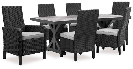 Beachcroft Black/Light Gray Outdoor Dining Table and 6 Chairs by Ashley at Eve Furniture