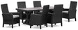 Beachcroft Black/Light Gray Outdoor Dining Table and 6 Chairs by Ashley at Eve Furniture