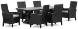 Beachcroft Black/Light Gray Outdoor Dining Table and 6 Chairs by Ashley at Eve Furniture