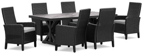 Beachcroft Black/Light Gray Outdoor Dining Table and 6 Chairs by Ashley at Eve Furniture
