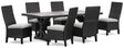 Beachcroft Black/Light Gray Outdoor Dining Table and 6 Chairs by Ashley at Eve Furniture
