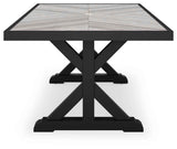 Beachcroft Black/Light Gray Outdoor Dining Table by Ashley at Eve Furniture