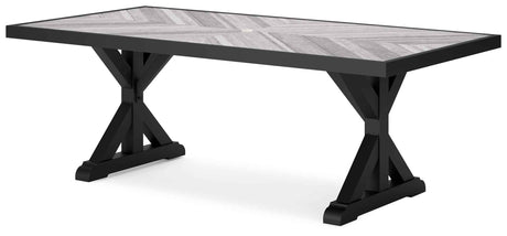 Beachcroft Black/Light Gray Outdoor Dining Table by Ashley at Eve Furniture