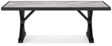 Beachcroft Black/Light Gray Outdoor Dining Table by Ashley at Eve Furniture