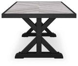 Beachcroft Black/Light Gray Outdoor Dining Table by Ashley at Eve Furniture