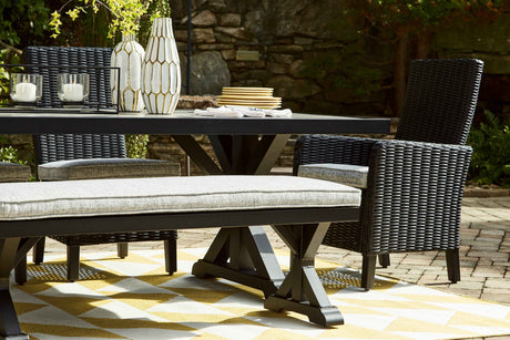 Beachcroft Black/Light Gray Outdoor Dining Table by Ashley at Eve Furniture