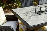 Beachcroft Black/Light Gray Outdoor Dining Table by Ashley at Eve Furniture