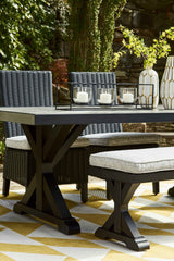 Beachcroft Black/Light Gray Outdoor Dining Table by Ashley at Eve Furniture
