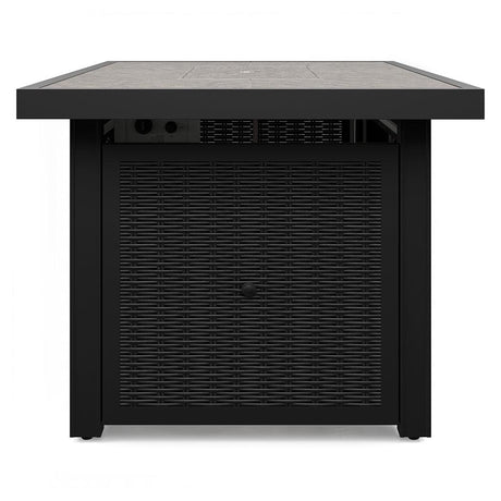 Beachcroft Black/Light Gray Outdoor Fire Pit Table by Ashley at Eve Furniture