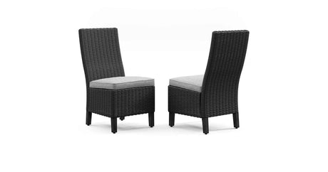 Beachcroft Black/Light Gray Outdoor Side Chair with Cushion by Ashley at Eve Furniture