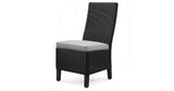 Beachcroft Black/Light Gray Outdoor Side Chair with Cushion by Ashley at Eve Furniture