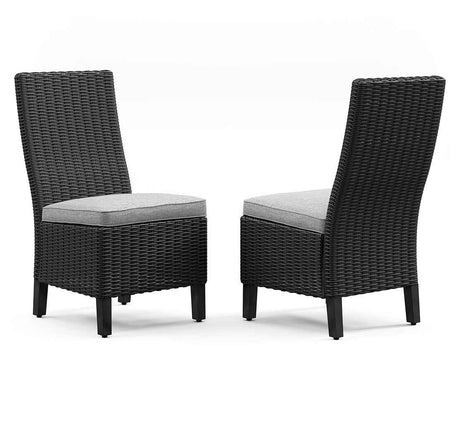 Beachcroft Black/Light Gray Outdoor Side Chair with Cushion by Ashley at Eve Furniture