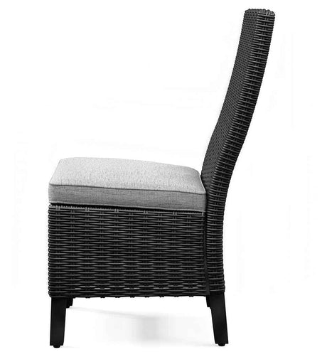 Beachcroft Black/Light Gray Outdoor Side Chair with Cushion by Ashley at Eve Furniture