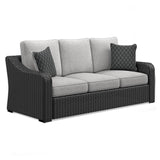 Beachcroft Black/Light Gray Outdoor Sofa by Ashley at Eve Furniture