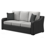 Beachcroft Black/Light Gray Outdoor Sofa by Ashley at Eve Furniture