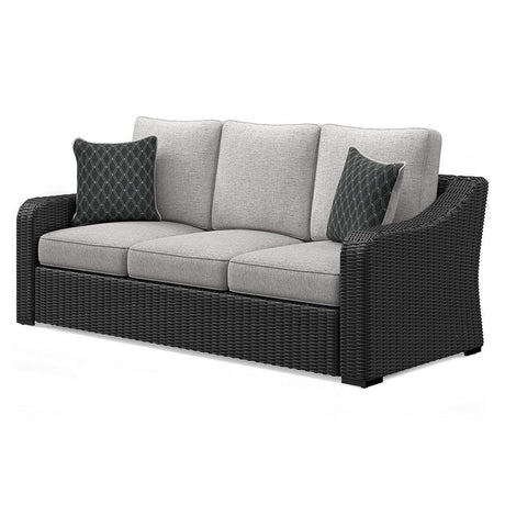 Beachcroft Black/Light Gray Outdoor Sofa by Ashley at Eve Furniture