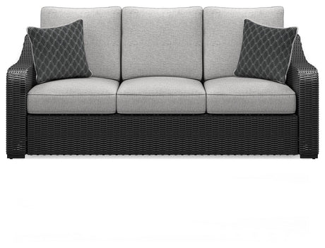 Beachcroft Black/Light Gray Outdoor Sofa by Ashley at Eve Furniture