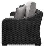Beachcroft Black/Light Gray Outdoor Sofa by Ashley at Eve Furniture