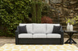 Beachcroft Black/Light Gray Outdoor Sofa by Ashley at Eve Furniture