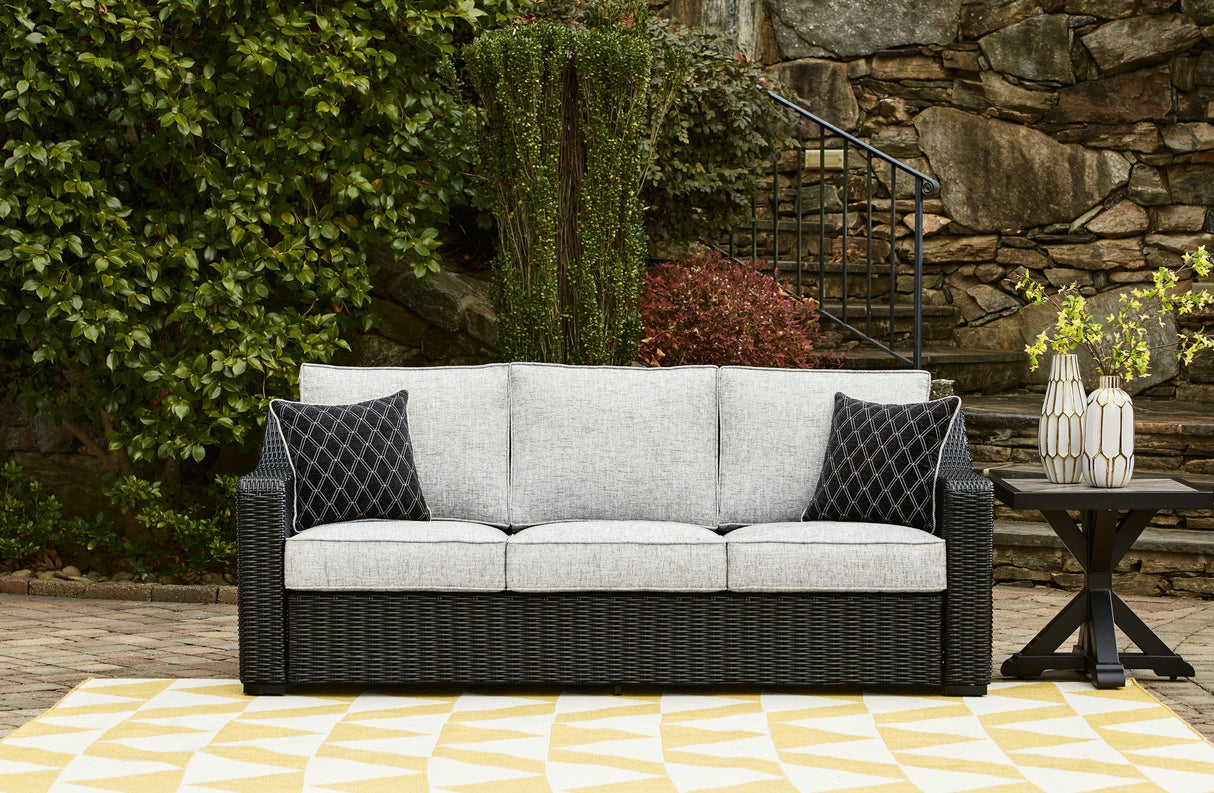 Beachcroft Black/Light Gray Outdoor Sofa by Ashley at Eve Furniture