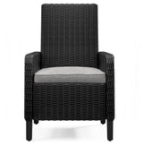 Beachcroft Black/Light Gray Outdoor Arm Chair with Cushion by Ashley at Eve Furniture