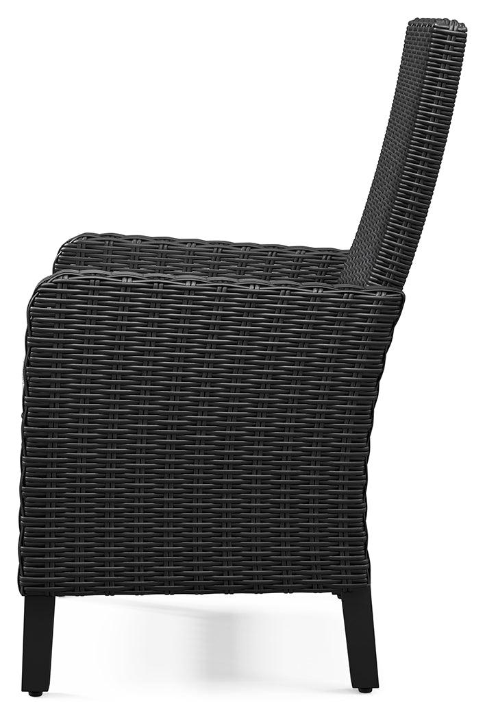 Beachcroft Black/Light Gray Outdoor Arm Chair with Cushion by Ashley at Eve Furniture