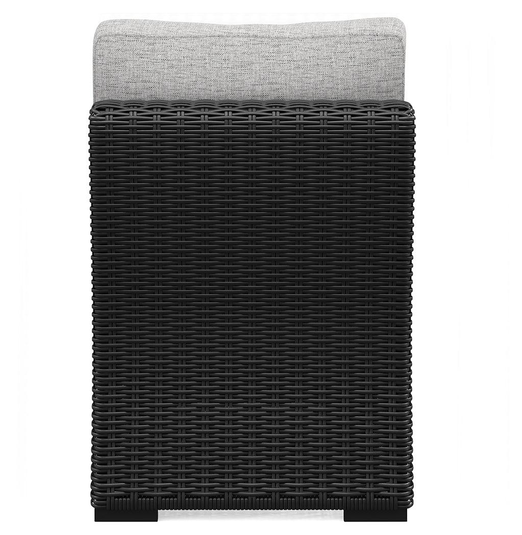 Beachcroft Black/Light Gray Outdoor Armless Chair by Ashley at Eve Furniture