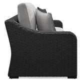 Beachcroft Black/Light Gray Outdoor Sofa by Ashley at Eve Furniture