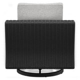 Beachcroft Black/Light Gray Outdoor Swivel Lounge by Ashley at Eve Furniture