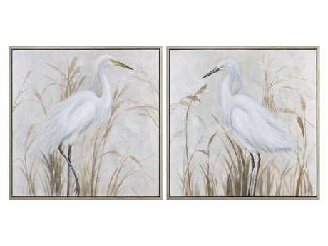 Beachin' Egrets White/Natural Canvas by Crestview at Eve Furniture